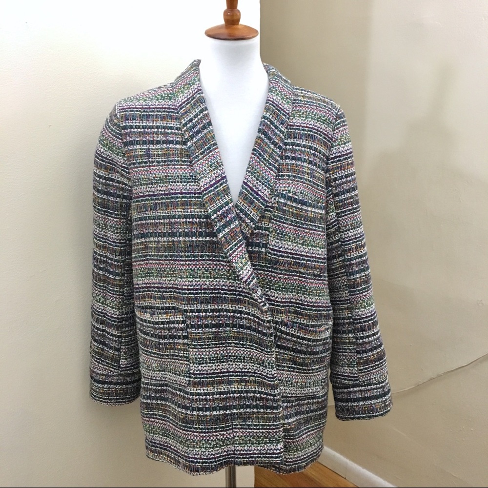 Anthro Rainbow Tweed Jacket Blazer Harlyn - Picture 3 of 8
